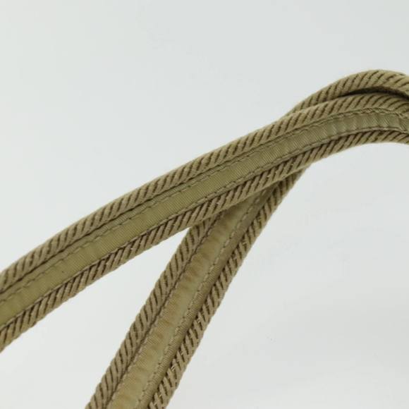 PRADA Hand Bag Nylon Silver Beige Auth 85481 - Picture 8 of 16
